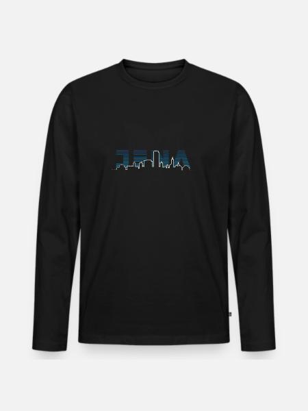 Jena Silhouette Skyline - Men's Premium Organic Long Sleeve Shirt - black