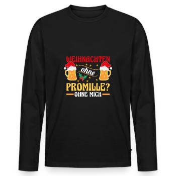 Santa Claus Christmas Party Christmas Mulled Wine - Men's Premium Organic Long Sleeve Shirt - black - Front - Nico (187cm)