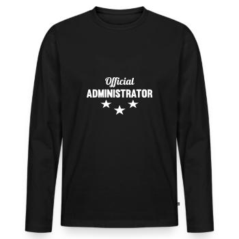 Official Administrator - Männer Premium Bio Langarmshirt - Schwarz - Vorne - Nico (187cm)