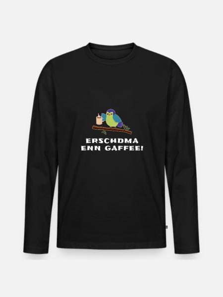 Sachsen Gaffee - Männer Premium Bio Langarmshirt - Schwarz