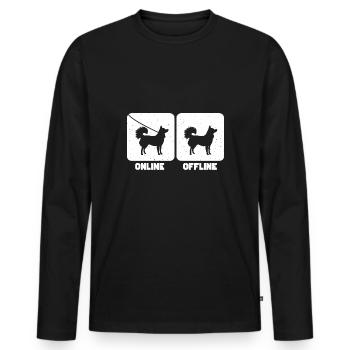 Alaskan Klee Kai - Männer Premium Bio Langarmshirt - Schwarz - Vorne - Nico (187cm)