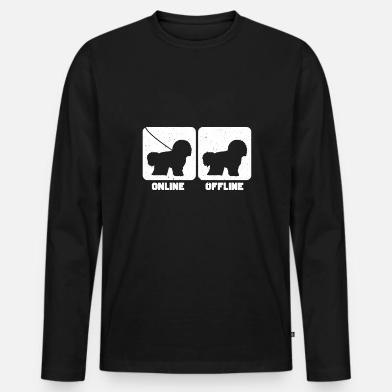Bichon Frise - Männer Premium Bio Langarmshirt - Schwarz
