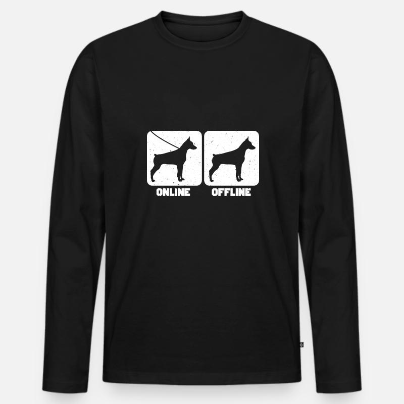 Dobermann - Männer Premium Bio Langarmshirt - Schwarz