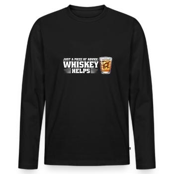 Whiskey trinken Whiskey trinken Whiskey Geschenk - Männer Premium Bio Langarmshirt - Schwarz - Vorne - Nico (187cm)
