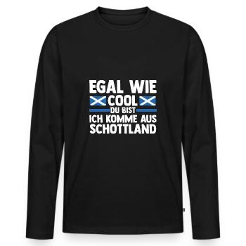 Ecossais Ecosse Ecosse Ecosse - T-shirt manches longues Premium bio Homme - noir - Devant - Nico (187cm)