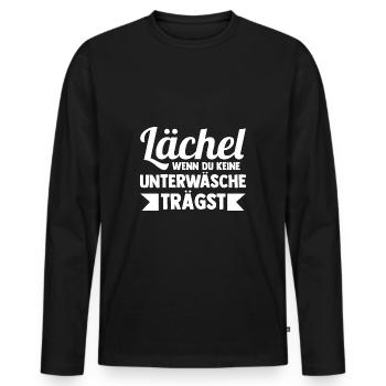 Smile when you're not wearing underwear - Men's Premium Organic Long Sleeve Shirt - black - Front - Nico (187cm)