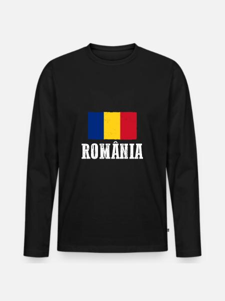 Roumains Roumanie - T-shirt manches longues Premium bio Homme - noir
