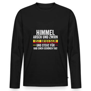 Deutscher Deutsch Deutschland - Männer Premium Bio Langarmshirt - Schwarz - Vorne - Nico (187cm)