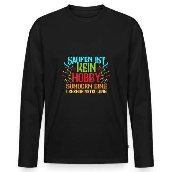 Costume de carnaval Bière Carnaval Carnaval - T-shirt manches longues Premium bio Homme - noir - Devant - Nico (187cm)