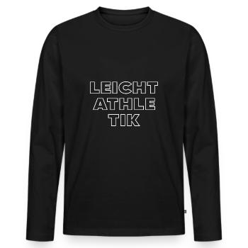 Trail Marathon Leichtathletik Geher Ultrarun Sport - Männer Premium Bio Langarmshirt - Schwarz - Vorne - Nico (187cm)