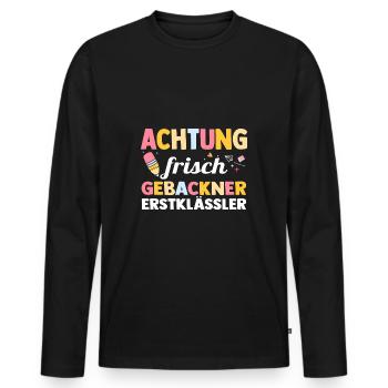 Kindergarten graduates school start school child enrollment - Men's Premium Organic Long Sleeve Shirt - black - Front - Nico (187cm)