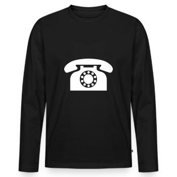 retro Telefon - Männer Premium Bio Langarmshirt - Schwarz - Vorne - Nico (187cm)