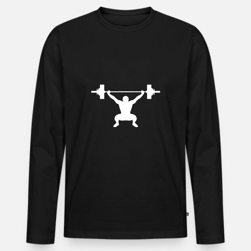 Gewichtheber oder Bodybuilder - Männer Premium Bio Langarmshirt - Schwarz