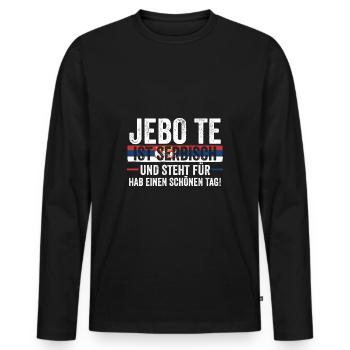 Serbe Serbe Serbie - T-shirt manches longues Premium bio Homme - noir - Devant - Nico (187cm)