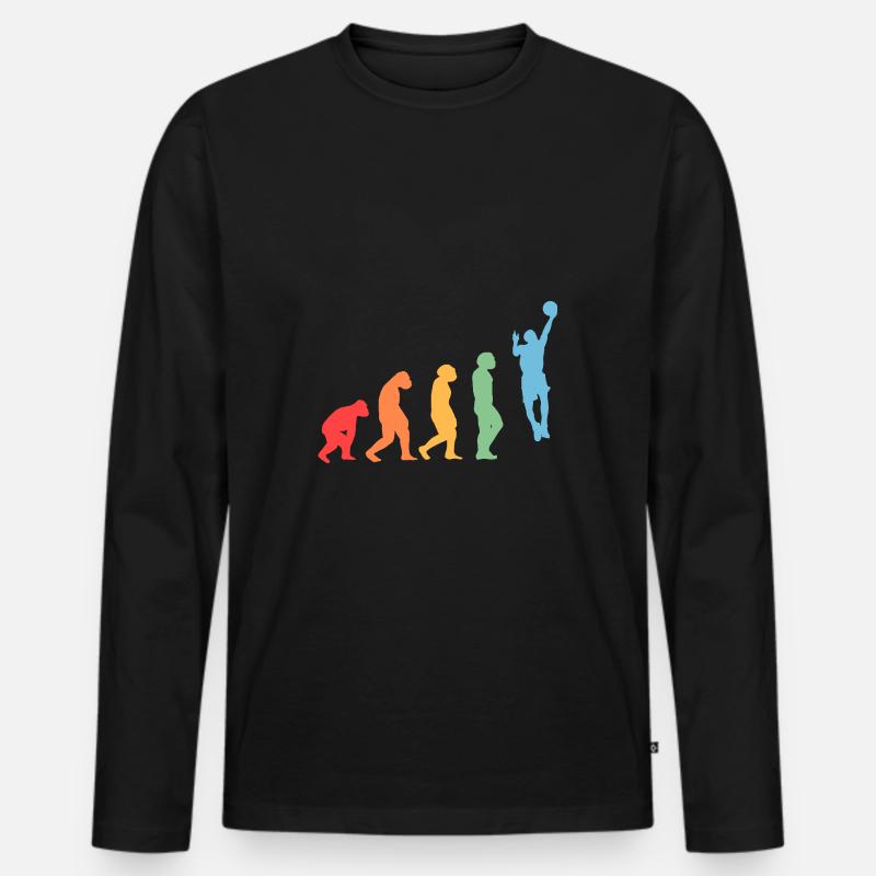 Basketballspieler Evolution Basketball - Männer Premium Bio Langarmshirt - Schwarz