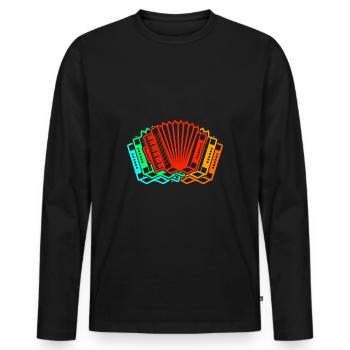 Accordion Player Accordion - Men's Premium Organic Long Sleeve Shirt - black - Front - Nico (187cm)