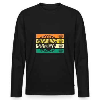 Accordion Player Accordion - Men's Premium Organic Long Sleeve Shirt - black - Front - Nico (187cm)