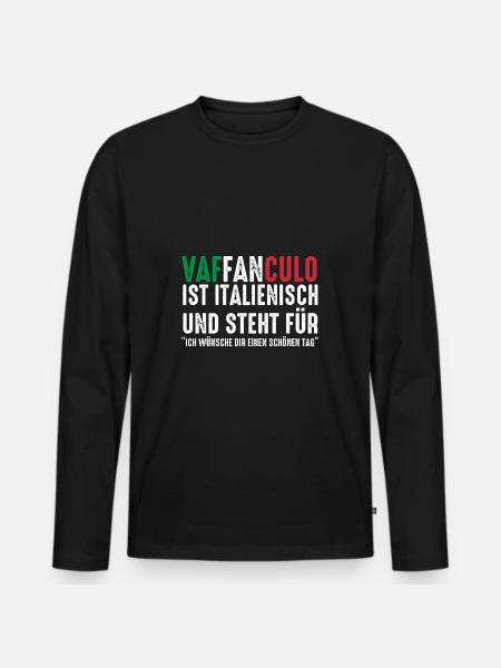 Italy Italian Vaffanculo - Men's Premium Organic Long Sleeve Shirt - black