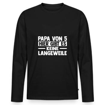Dad of 5 children - Men's Premium Organic Long Sleeve Shirt - black - Front - Nico (187cm)