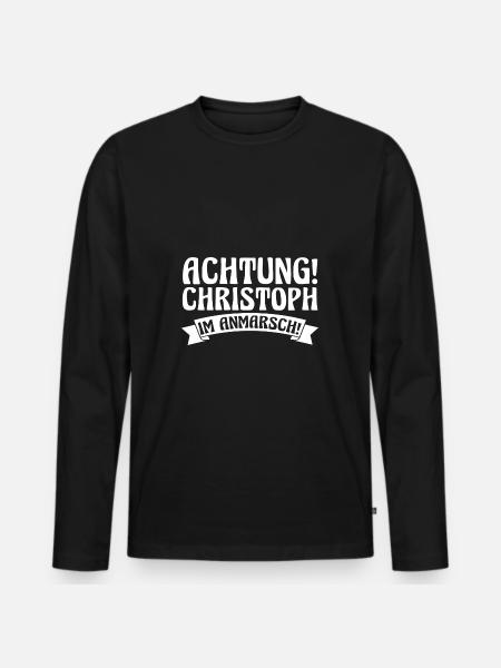 First name Chris Christoph - Men's Premium Organic Long Sleeve Shirt - black