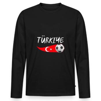 Turks Turkey - Men's Premium Organic Long Sleeve Shirt - black - Front - Nico (187cm)