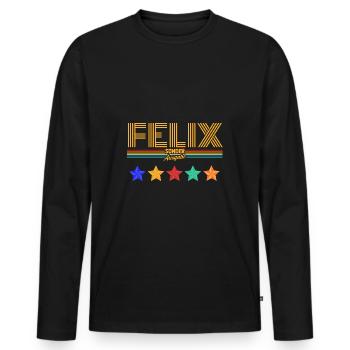 Felix - Männer Premium Bio Langarmshirt - Schwarz - Vorne - Nico (187cm)