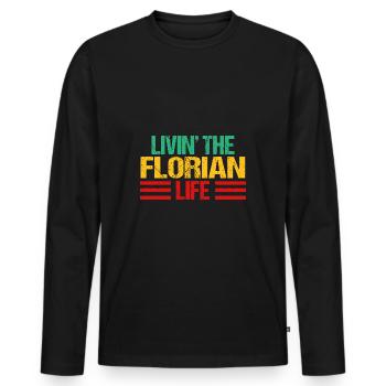 Florian - Männer Premium Bio Langarmshirt - Schwarz - Vorne - Nico (187cm)