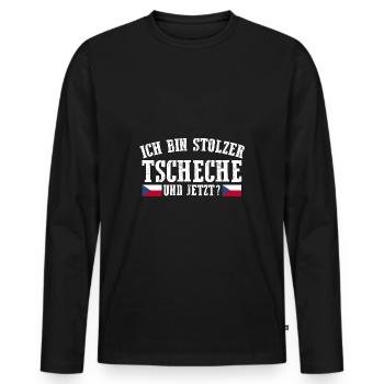 Tchèques République tchèque - T-shirt manches longues Premium bio Homme - noir - Devant - Nico (187cm)