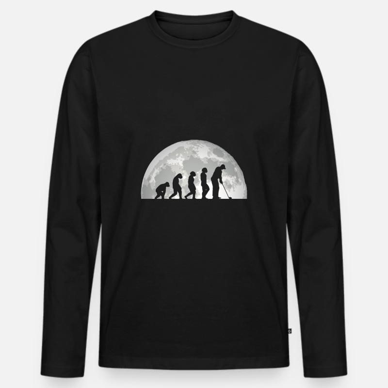 Golfer Evolution Golf - Men's Premium Organic Long Sleeve Shirt - black
