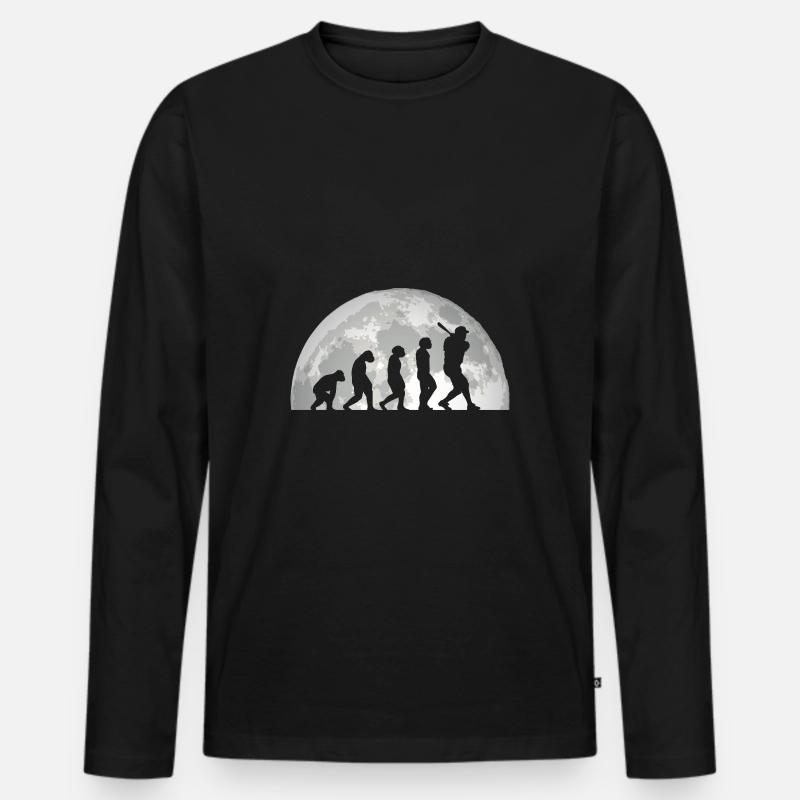 Baseball Player Evolution Baseball - Men's Premium Organic Long Sleeve Shirt - black