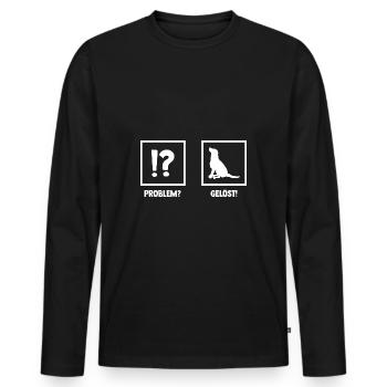 Chien Propriétaire De Chien Propriétaire De Chien Motif Chiens - T-shirt manches longues Premium bio Homme - noir - Devant - Nico (187cm)