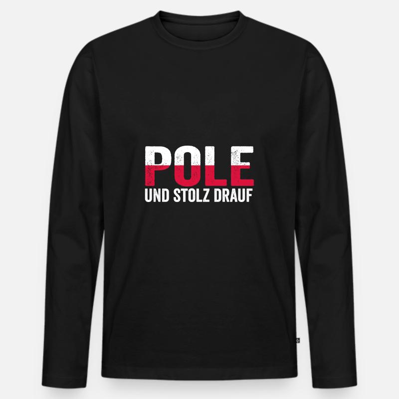 Pole Polnisch Polen - Männer Premium Bio Langarmshirt - Schwarz