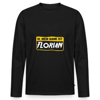 Florian - Männer Premium Bio Langarmshirt - Schwarz - Vorne - Nico (187cm)