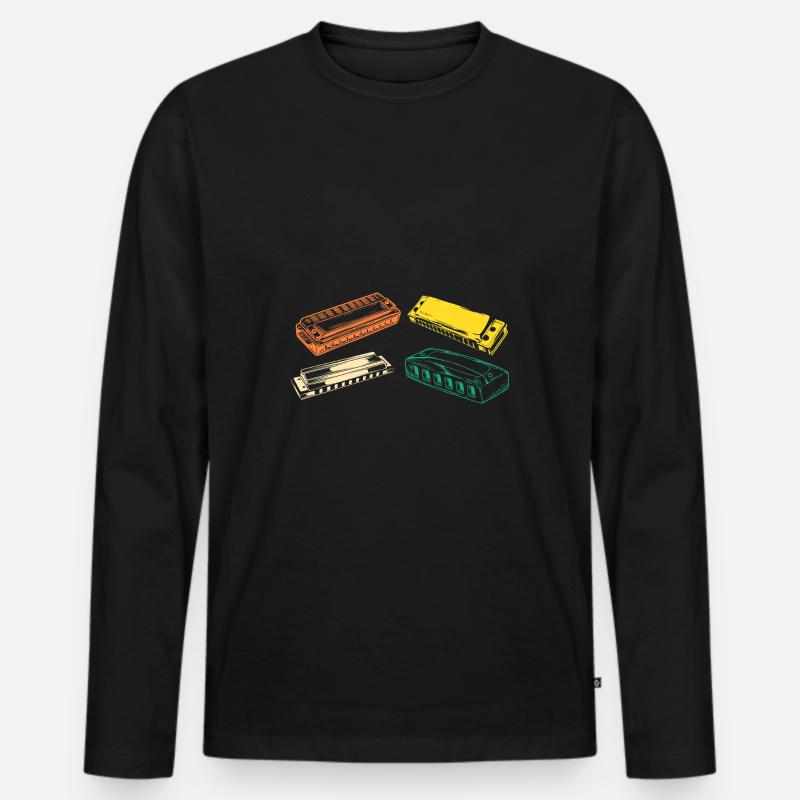 Harmonica Evolution Harmonica - T-shirt manches longues Premium bio Homme - noir
