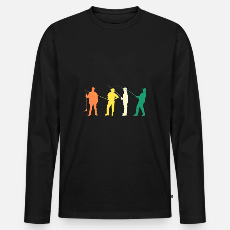 Angler Evolution Angeln - Männer Premium Bio Langarmshirt - Schwarz