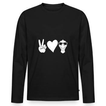 Gans - Männer Premium Bio Langarmshirt - Schwarz - Vorne - Nico (187cm)