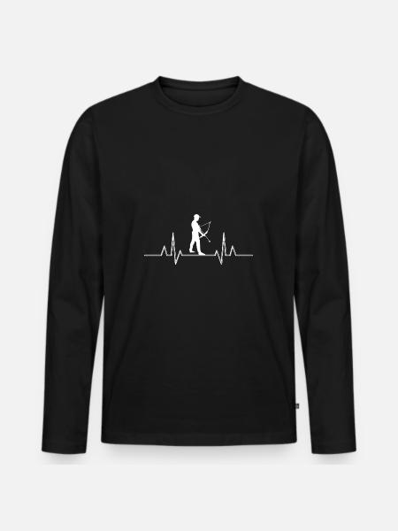Archer Heartbeat Archery - Men's Premium Organic Long Sleeve Shirt - black