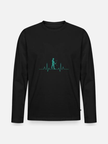 Archer Heartbeat Archery - Men's Premium Organic Long Sleeve Shirt - black
