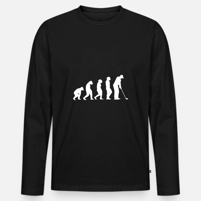 Golfer Evolution Golf - Men's Premium Organic Long Sleeve Shirt - black
