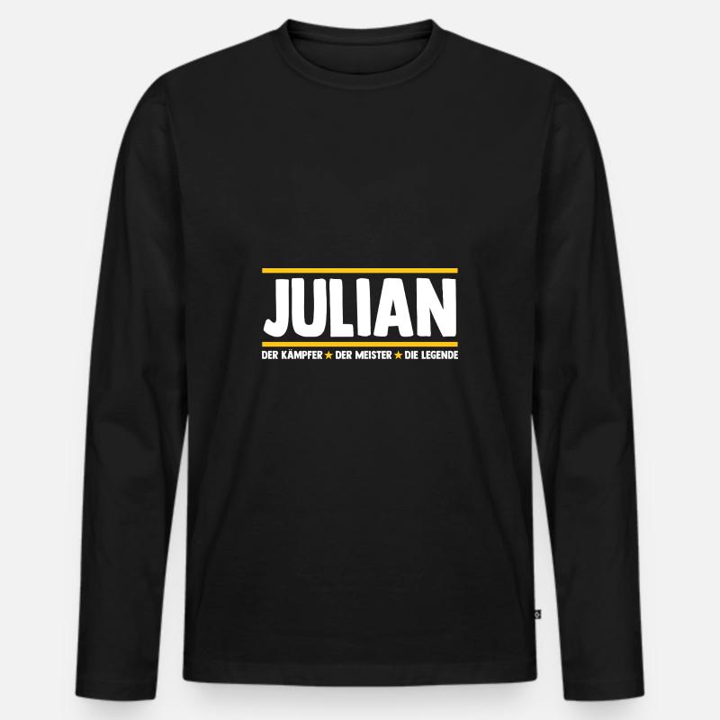Julian - Männer Premium Bio Langarmshirt - Schwarz