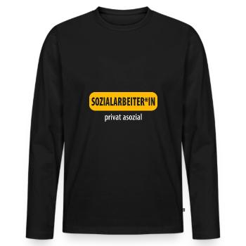 Soziale Arbeit - Männer Premium Bio Langarmshirt - Schwarz - Vorne - Nico (187cm)