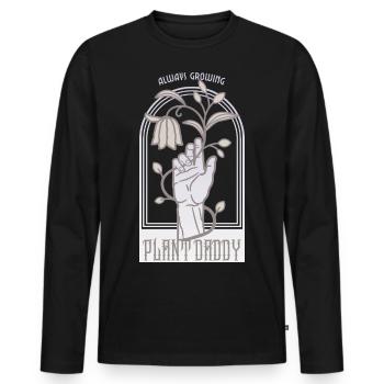 Plant Daddy - Männer Premium Bio Langarmshirt - Schwarz - Vorne - Nico (187cm)