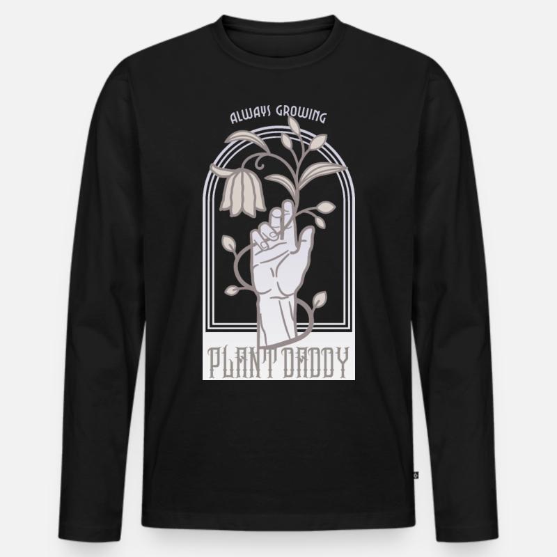 Plant Daddy - Männer Premium Bio Langarmshirt - Schwarz