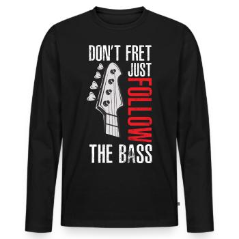 Bassist E-Bass Musiker - Männer Premium Bio Langarmshirt - Schwarz - Vorne - Nico (187cm)