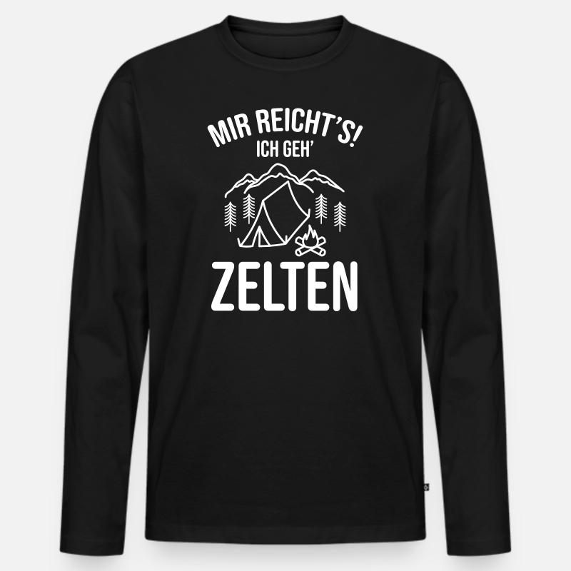 Camping Humorvolle Sprüche - Männer Premium Bio Langarmshirt - Schwarz
