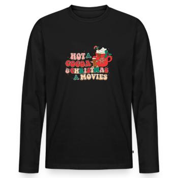 Motif de Noël rétro - T-shirt manches longues Premium bio Homme - noir - Devant - Nico (187cm)