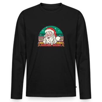 Noël rétro - T-shirt manches longues Premium bio Homme - noir - Devant - Nico (187cm)