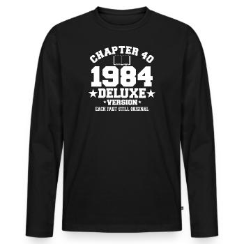 Chapter 40 1984 Deluxe Version 40. Birthday fun - Men's Premium Organic Long Sleeve Shirt - black - Front - Nico (187cm)