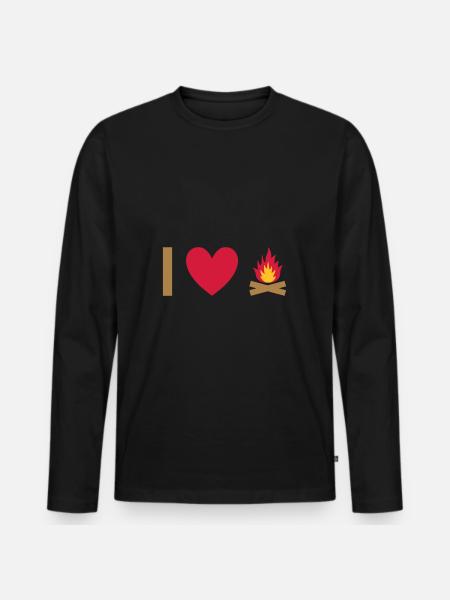 I love campfires - Men's Premium Organic Long Sleeve Shirt - black