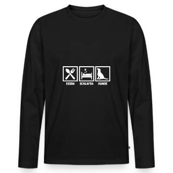 Chien Propriétaire De Chien Propriétaire De Chien Motif Chiens - T-shirt manches longues Premium bio Homme - noir - Devant - Nico (187cm)